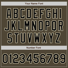 Laden Sie das Bild in den Galerie-Viewer, Custom Olive Black-Cream Bomber Full-Snap Varsity Letterman Salute To Service Jacket