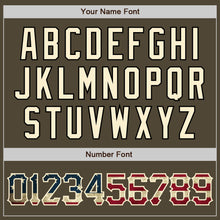 Laden Sie das Bild in den Galerie-Viewer, Custom Olive Vintage USA Flag Cream-Black Bomber Full-Snap Varsity Letterman Salute To Service Jacket