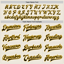 Загрузить изображение в средство просмотра галереи, Custom Cream Black-Gold Bomber Full-Snap Varsity Letterman Jacket