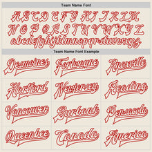 Charger l'image dans la galerie, Custom Cream Cream-Red Bomber Full-Snap Varsity Letterman Jacket