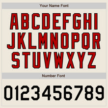 Laden Sie das Bild in den Galerie-Viewer, Custom Cream Red-Black Bomber Full-Snap Varsity Letterman Jacket