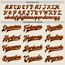 Загрузить изображение в средство просмотра галереи, Custom Cream Black Orange-Old Gold Bomber Full-Snap Varsity Letterman Jacket