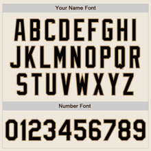 Загрузить изображение в средство просмотра галереи, Custom Cream Black Old Gold Bomber Full-Snap Varsity Letterman Jacket