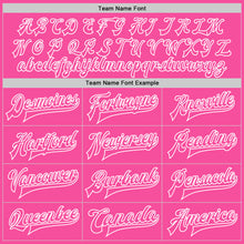 Загрузить изображение в средство просмотра галереи, Custom Pink Pink-White Bomber Full-Snap Varsity Letterman Split Fashion Jacket