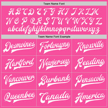 Загрузить изображение в средство просмотра галереи, Custom Pink Pink-Gray Bomber Full-Snap Varsity Letterman Split Fashion Jacket