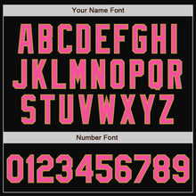 Загрузить изображение в средство просмотра галереи, Custom Black Pink Kelly Green-Old Gold Bomber Full-Snap Varsity Letterman Split Fashion Jacket