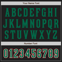 Загрузить изображение в средство просмотра галереи, Custom Black Kelly Green-Red Mexico 3D Bomber Full-Snap Varsity Letterman Two Tone Jacket