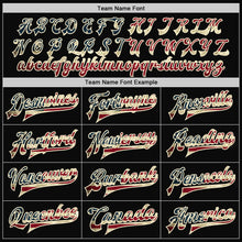 Laden Sie das Bild in den Galerie-Viewer, Custom Black Vintage USA Flag-Cream Bomber Full-Snap Varsity Letterman Jacket