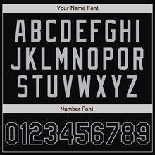 Загрузить изображение в средство просмотра галереи, Custom Black Gray Bomber Full-Snap Varsity Letterman Jacket