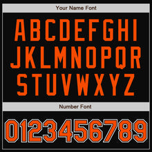 Загрузить изображение в средство просмотра галереи, Custom Black Orange-White Bomber Full-Snap Varsity Letterman Jacket