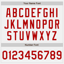 Load image into Gallery viewer, Custom White Red Bomber Full-Snap Varsity Letterman Jacket