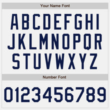 Charger l'image dans la galerie, Custom White Navy Bomber Full-Snap Varsity Letterman Jacket