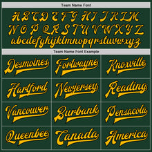 Загрузить изображение в средство просмотра галереи, Custom Green Gold-Black Bomber Full-Snap Varsity Letterman Jacket
