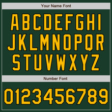 Загрузить изображение в средство просмотра галереи, Custom Green Gold-Black Bomber Full-Snap Varsity Letterman Jacket