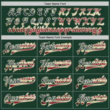 Laden Sie das Bild in den Galerie-Viewer, Custom Green Vintage USA Flag Cream-Black Bomber Full-Snap Varsity Letterman Jacket