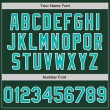 Загрузить изображение в средство просмотра галереи, Custom Green Aqua-White Bomber Full-Snap Varsity Letterman Jacket