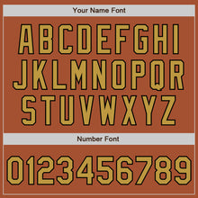 Load image into Gallery viewer, Custom Texas Orange Old Gold-Black Bomber Full-Snap Varsity Letterman Jacket