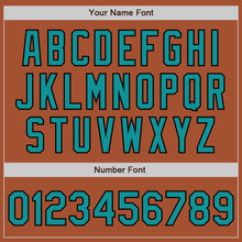 Load image into Gallery viewer, Custom Texas Orange Teal-Black Bomber Full-Snap Varsity Letterman Jacket