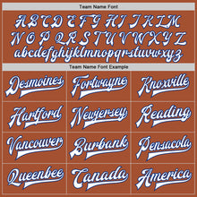 Load image into Gallery viewer, Custom Texas Orange White-Royal Bomber Full-Snap Varsity Letterman Jacket