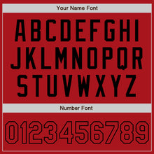 Загрузить изображение в средство просмотра галереи, Custom Red Black Bomber Full-Snap Varsity Letterman Jacket