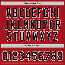 Загрузить изображение в средство просмотра галереи, Custom Red Black-White Bomber Full-Snap Varsity Letterman Jacket