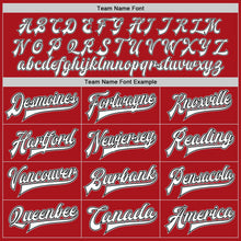 Laden Sie das Bild in den Galerie-Viewer, Custom Red White Black-Gray Bomber Full-Snap Varsity Letterman Jacket