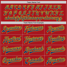 Загрузить изображение в средство просмотра галереи, Custom Red Yellow-Royal Bomber Full-Snap Varsity Letterman Jacket