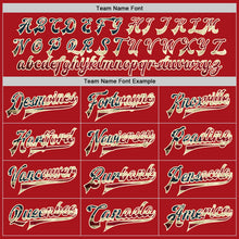 Load image into Gallery viewer, Custom Red Vintage USA Flag Cream-Black Bomber Full-Snap Varsity Letterman Jacket