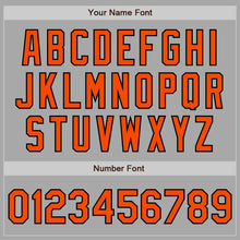 Load image into Gallery viewer, Custom Gray Orange-Black Bomber Full-Snap Varsity Letterman Jacket