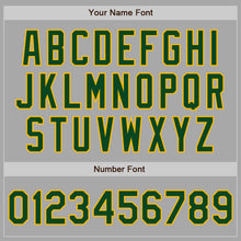 Load image into Gallery viewer, Custom Gray Green-Gold Bomber Full-Snap Varsity Letterman Jacket