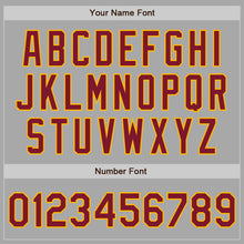 Load image into Gallery viewer, Custom Gray Crimson-Gold Bomber Full-Snap Varsity Letterman Jacket