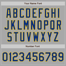 Загрузить изображение в средство просмотра галереи, Custom Gray Royal-Yellow Bomber Full-Snap Varsity Letterman Jacket