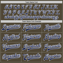 Laden Sie das Bild in den Galerie-Viewer, Custom Olive Navy-White Bomber Full-Snap Varsity Letterman Salute To Service Jacket