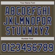 Laden Sie das Bild in den Galerie-Viewer, Custom Olive Navy-White Bomber Full-Snap Varsity Letterman Salute To Service Jacket