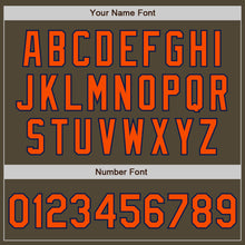 Laden Sie das Bild in den Galerie-Viewer, Custom Olive Orange-Navy Bomber Full-Snap Varsity Letterman Salute To Service Jacket