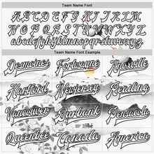 Laden Sie das Bild in den Galerie-Viewer, Custom White Black Heron And Flower 3D Pattern Design Bomber Full-Snap Varsity Letterman Jacket