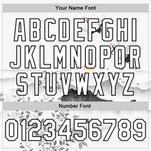 Laden Sie das Bild in den Galerie-Viewer, Custom White Black Heron And Flower 3D Pattern Design Bomber Full-Snap Varsity Letterman Jacket