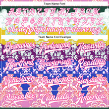 Laden Sie das Bild in den Galerie-Viewer, Custom White Pink-Gold Heron 3D Pattern Design Bomber Full-Snap Varsity Letterman Jacket