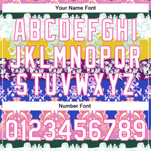 Laden Sie das Bild in den Galerie-Viewer, Custom White Pink-Gold Heron 3D Pattern Design Bomber Full-Snap Varsity Letterman Jacket