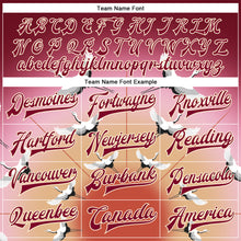 Laden Sie das Bild in den Galerie-Viewer, Custom Maroon Cream Heron 3D Pattern Design Bomber Full-Snap Varsity Letterman Jacket