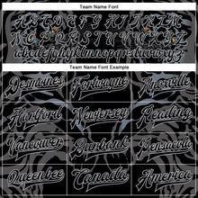 Load image into Gallery viewer, Custom Black Gray Tiger 3D Pattern Design Bomber Full-Snap Varsity Letterman Jacket