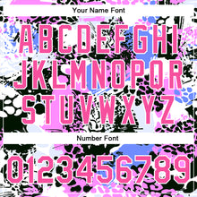 Load image into Gallery viewer, Custom Black Pink-White Leopard 3D Pattern Design Bomber Full-Snap Varsity Letterman Jacket