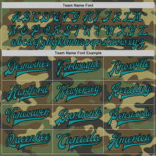 Загрузить изображение в средство просмотра галереи, Custom Camo Teal-Black Bomber Full-Snap Varsity Letterman Salute To Service Jacket