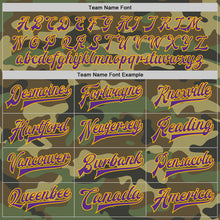 Charger l'image dans la galerie, Custom Camo Purple-Gold Bomber Full-Snap Varsity Letterman Salute To Service Jacket