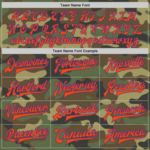 Load image into Gallery viewer, Custom Camo Purple-Orange Bomber Full-Snap Varsity Letterman Salute To Service Jacket