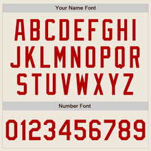 Charger l'image dans la galerie, Custom Cream Red-White Bomber Full-Snap Varsity Letterman Jacket