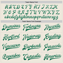 Load image into Gallery viewer, Custom Cream Kelly Green-Red Bomber Full-Snap Varsity Letterman Jacket