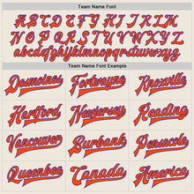 Load image into Gallery viewer, Custom Cream Purple-Orange Bomber Full-Snap Varsity Letterman Jacket