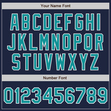 Load image into Gallery viewer, Custom Navy Teal-White Bomber Full-Snap Varsity Letterman Jacket