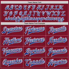 Load image into Gallery viewer, Custom Crimson Royal-White Bomber Full-Snap Varsity Letterman Jacket